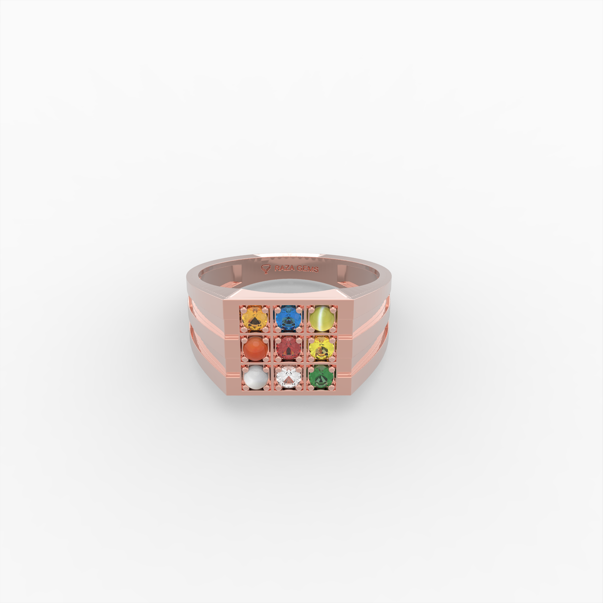 Navaratna Rings for Women & Men - Maira - Rose Gold