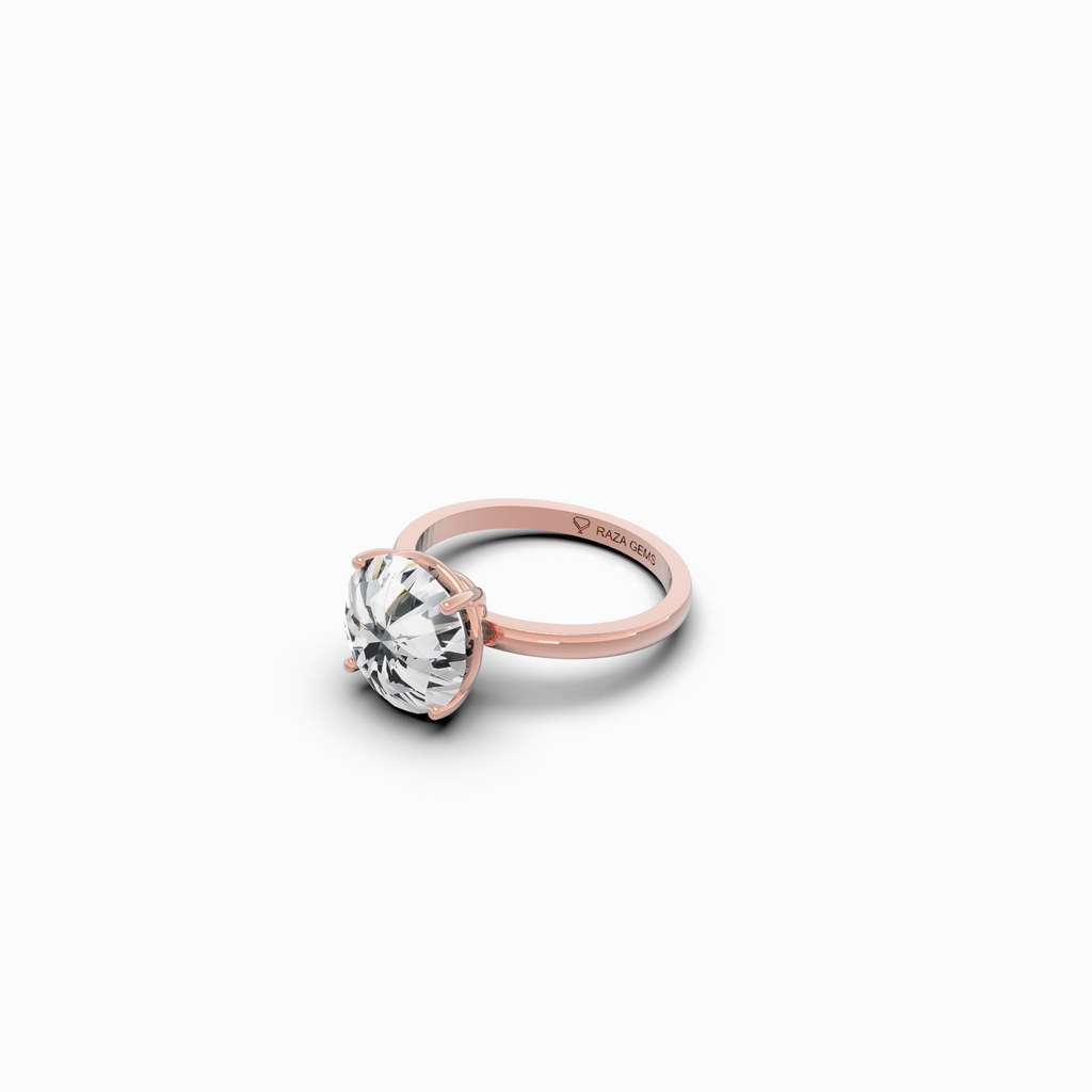 4 Carat Natural Diamond Ring in Round - Darya