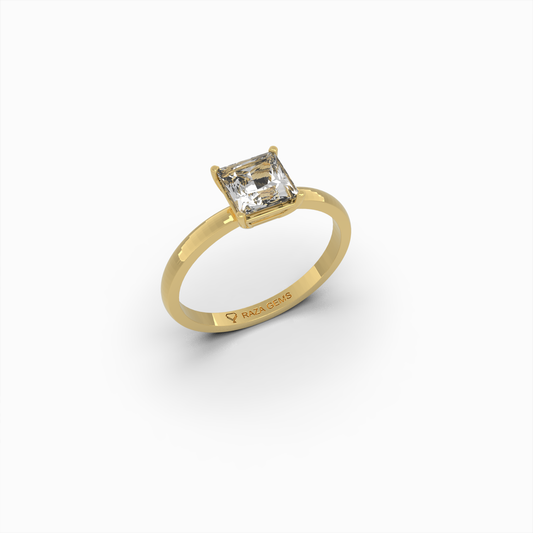 2 Carat Natural Diamond Ring in Princess Cut - Elvira
