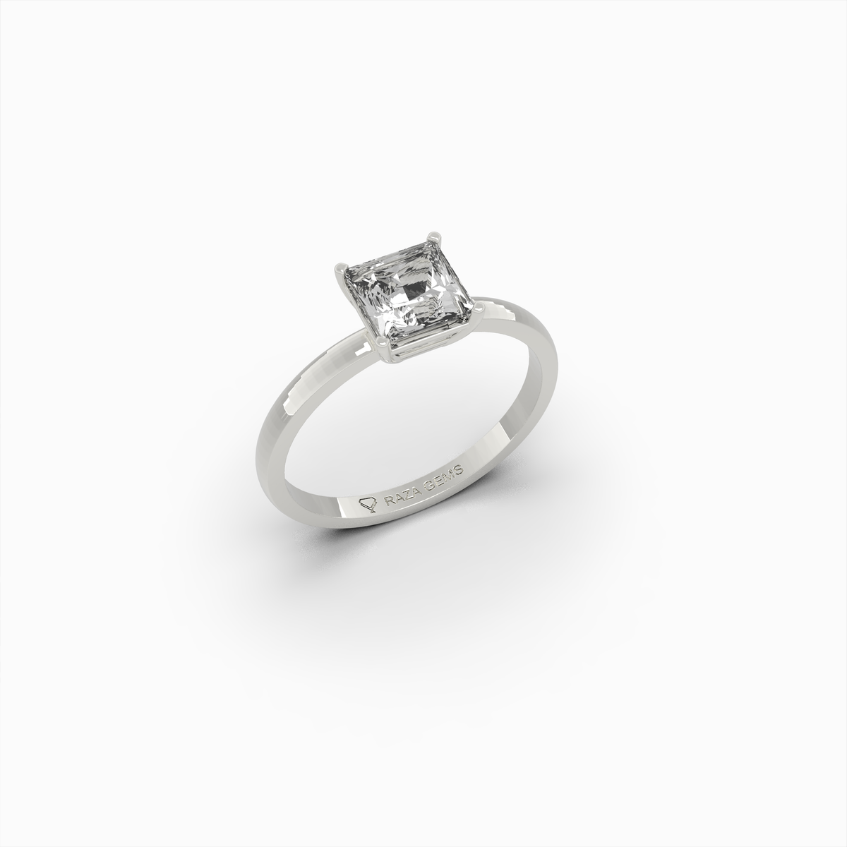 2 Carat Natural Diamond Ring in Princess Cut - Elvira
