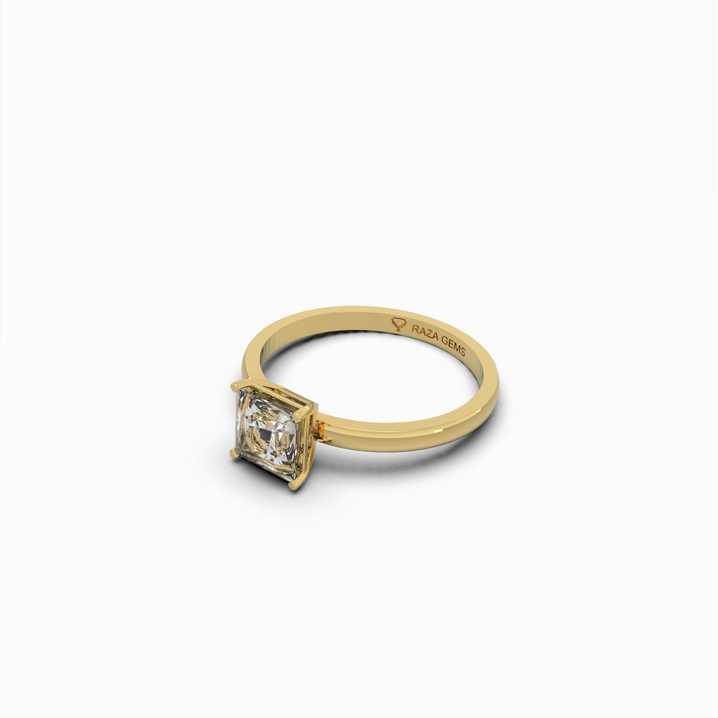 2 Carat Natural Diamond Ring in Princess Cut - Elvira