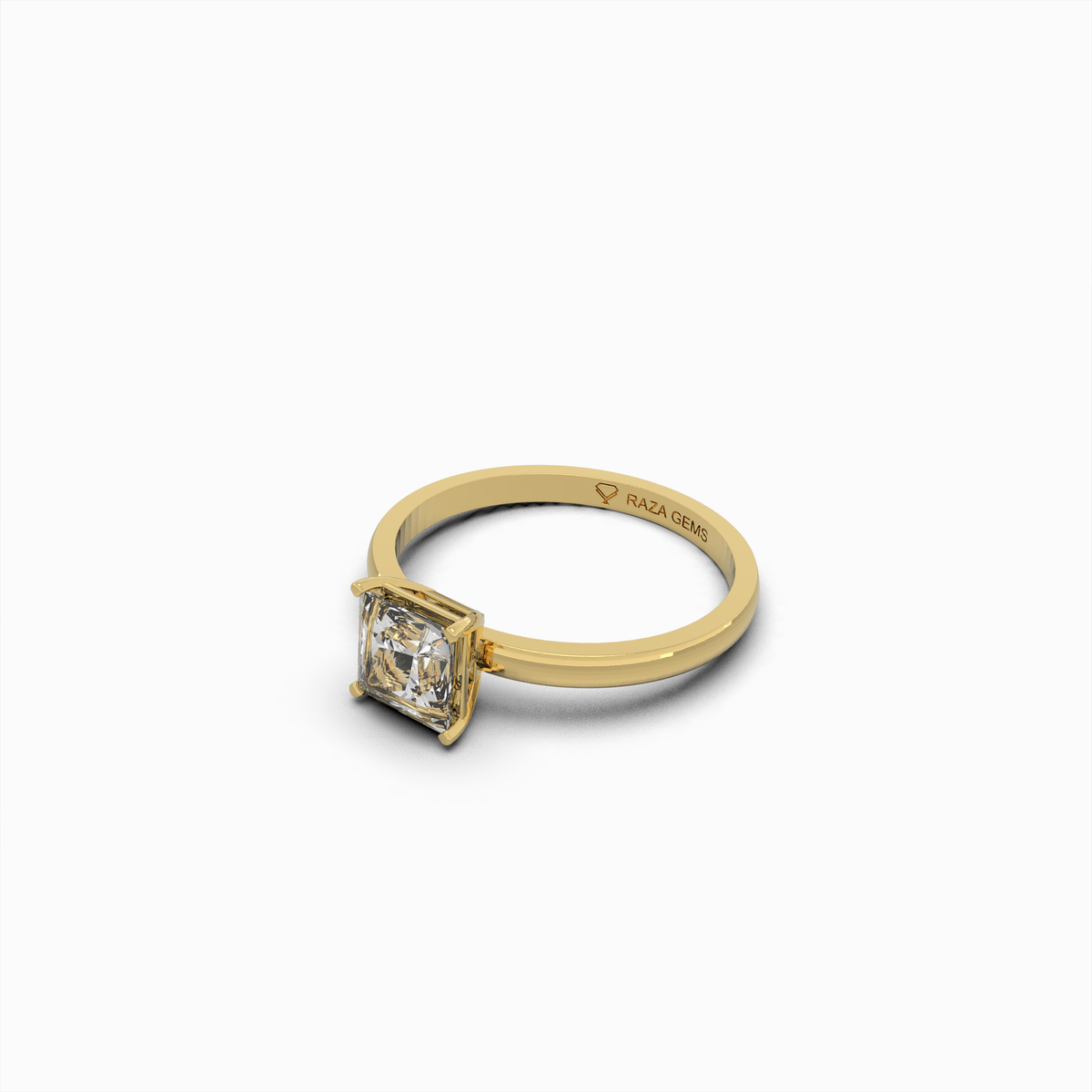 2 Carat Natural Diamond Ring in Princess Cut - Elvira