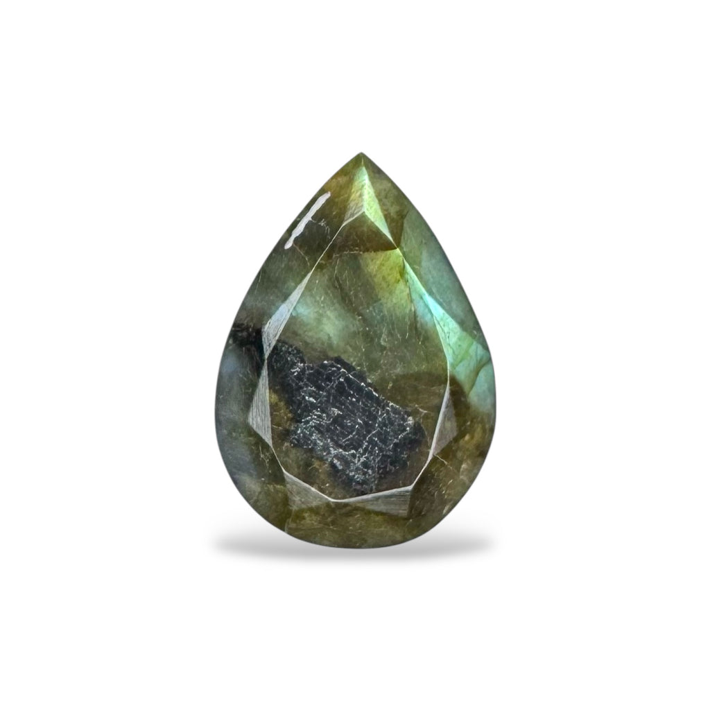 Labradorite Stone Pear Cut 6.76 Carats 16.5 X 11.8 mm