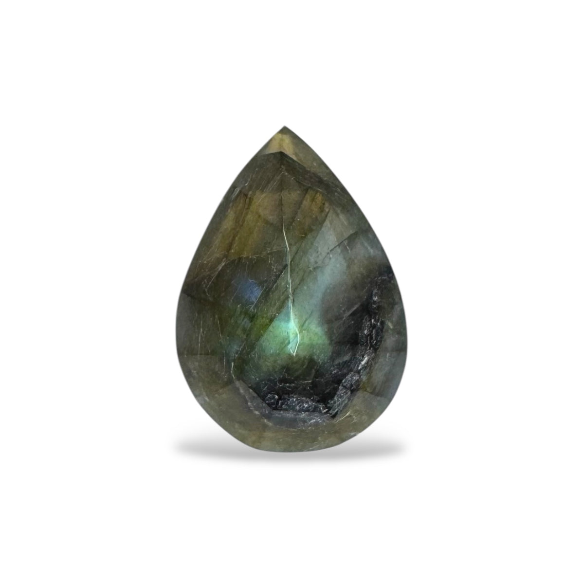 Labradorite Stone Pear Cut 6.76 Carats 16.5 X 11.8 mm