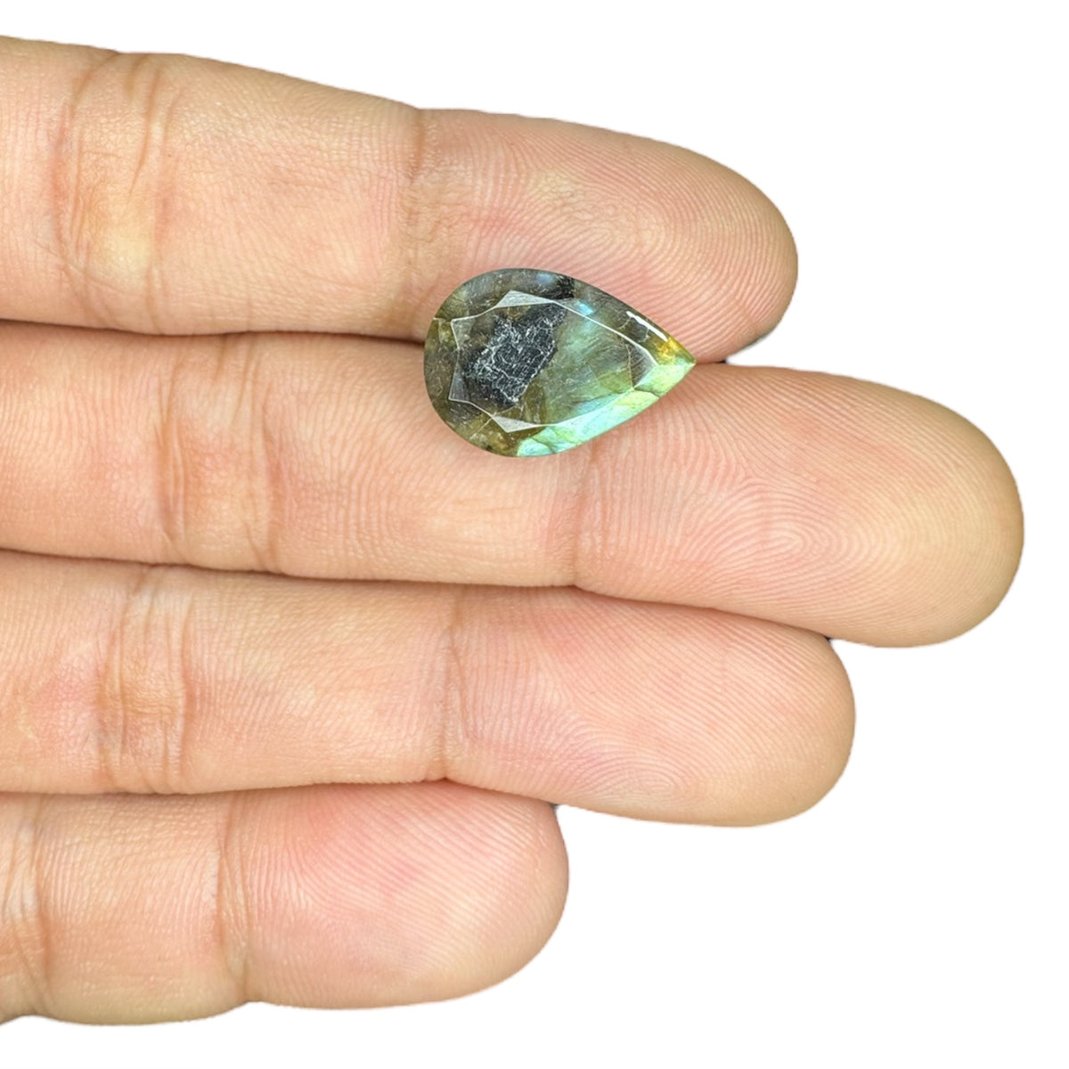 Labradorite Stone Pear Cut 6.76 Carats 16.5 X 11.8 mm