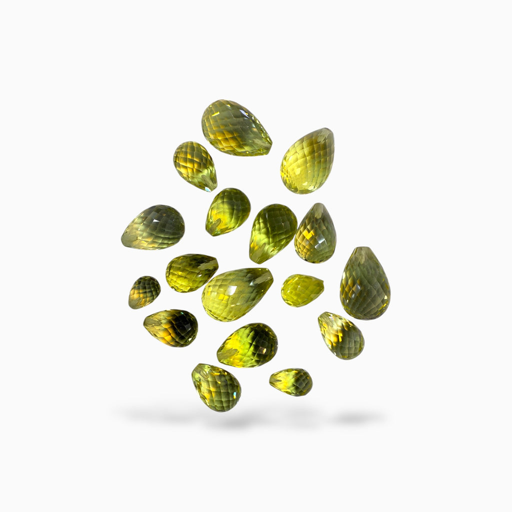 Lemon Topaz Stone Briolette With Drill For Jewellery From 1-10 Carats Lot