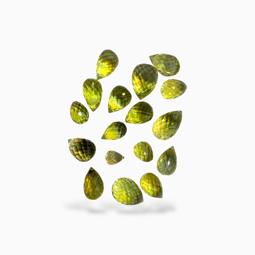 Lemon Topaz Stone Briolette With Drill For Jewellery From 1-10 Carats Lot