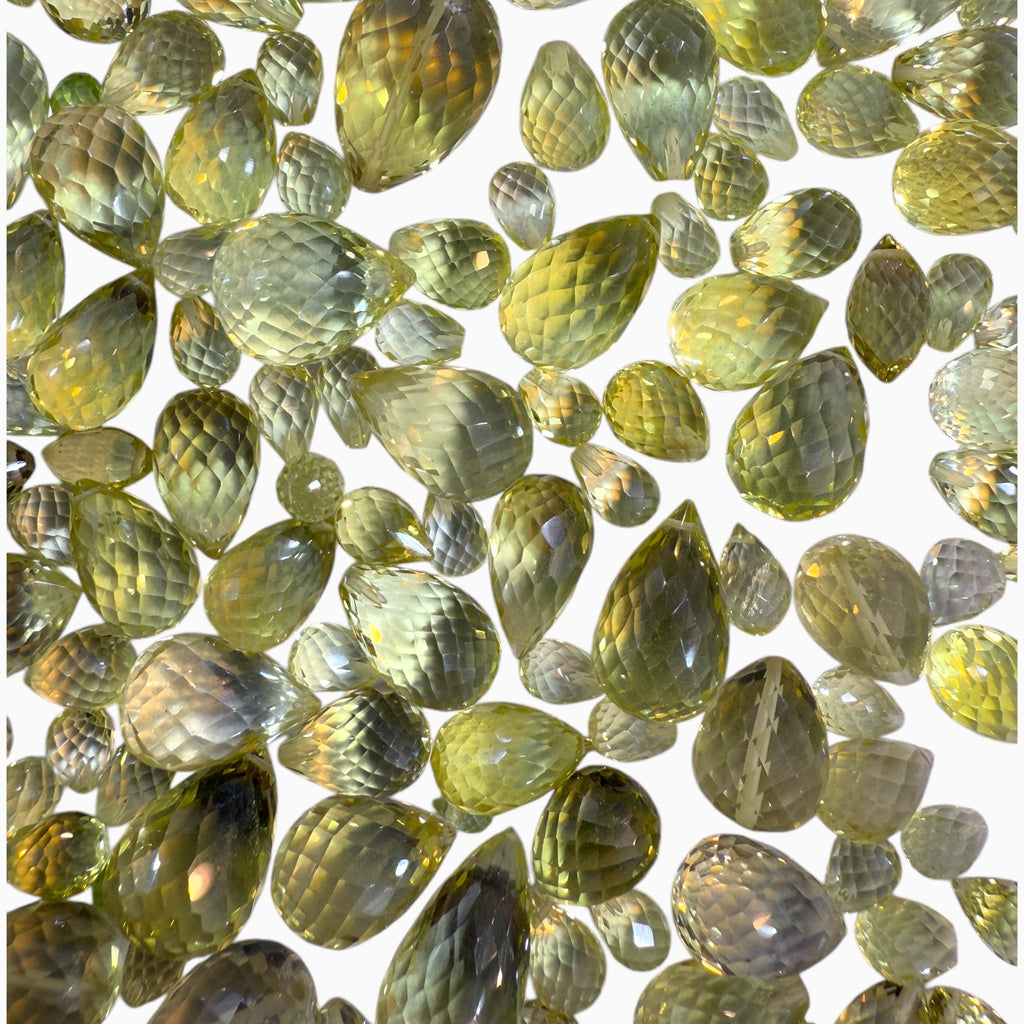 Lemon Topaz Stone Briolette With Drill For Jewellery From 1-10 Carats Lot