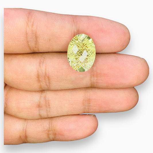 Natural Lemon Topaz 7.94 Carats Oval Fancy Shape ( 16x12 mm )