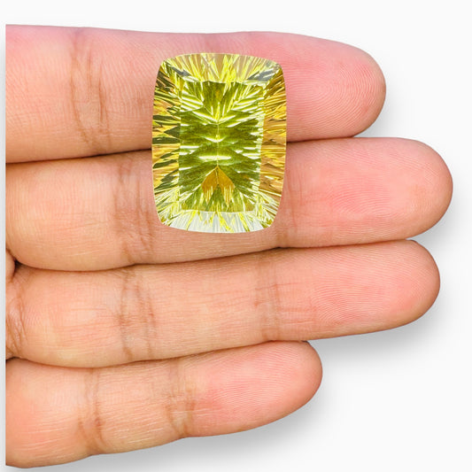 Natural Lemon Topaz  Cushion Fancy Lazer Cut 37.14 Carats