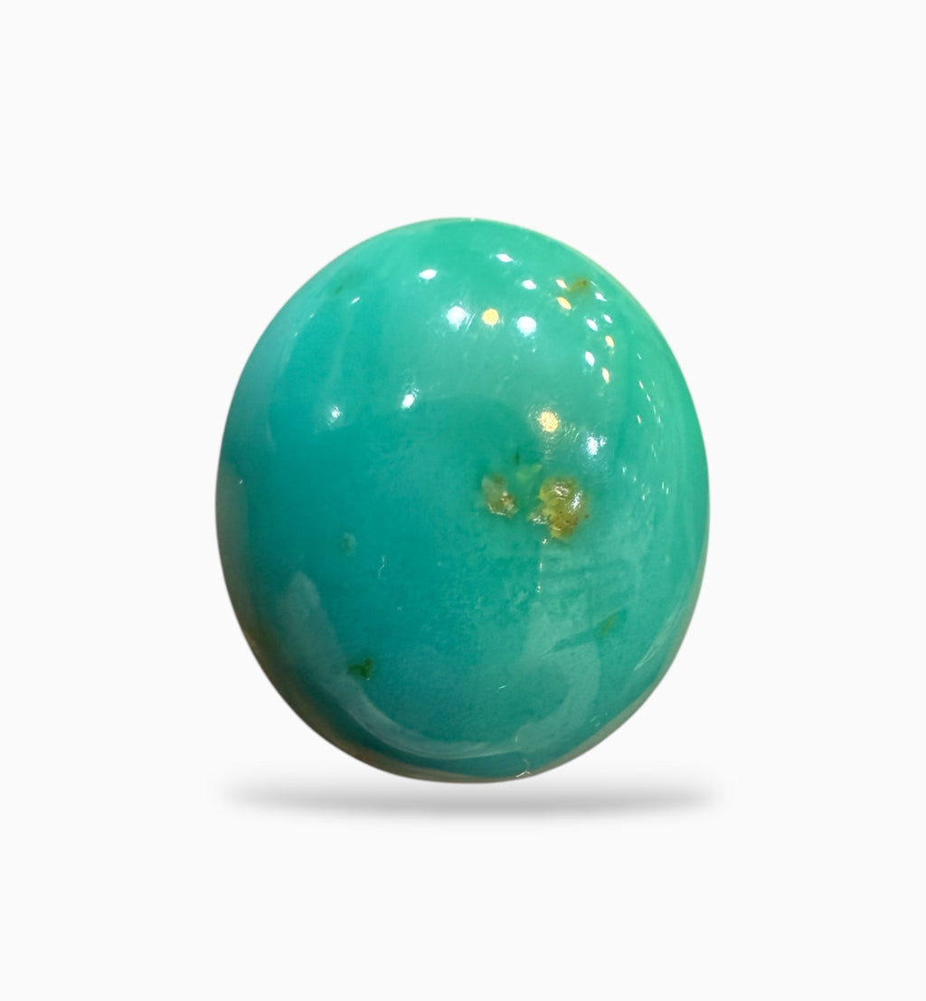 Light Sea Green Feroza Stone Oval Cabochon 10.58 Carats 16.5x14.5 mm
