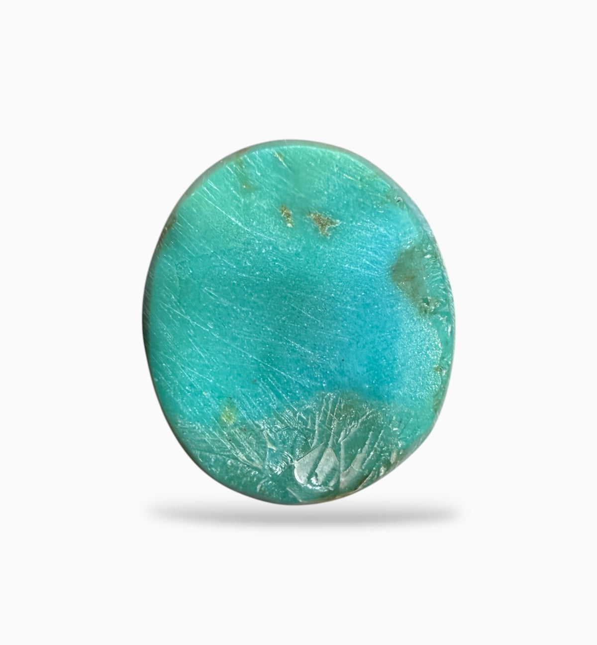 Light Sea Green Feroza Stone Oval Cabochon 10.58 Carats 16.5x14.5 mm