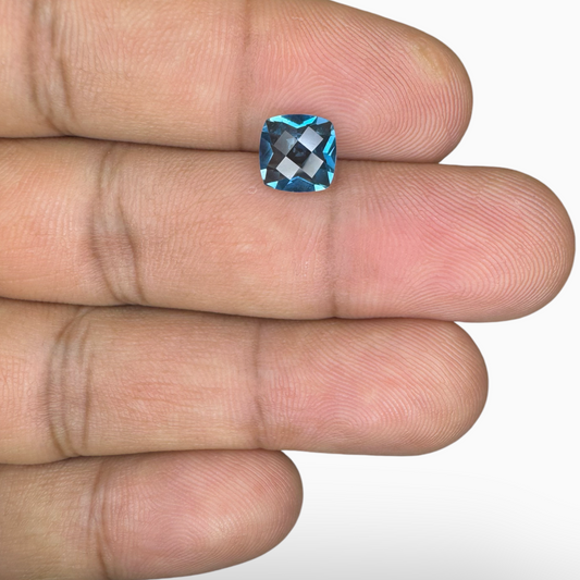 London Blue Topaz 1.72 Carat 7X7mm Cushion Shape