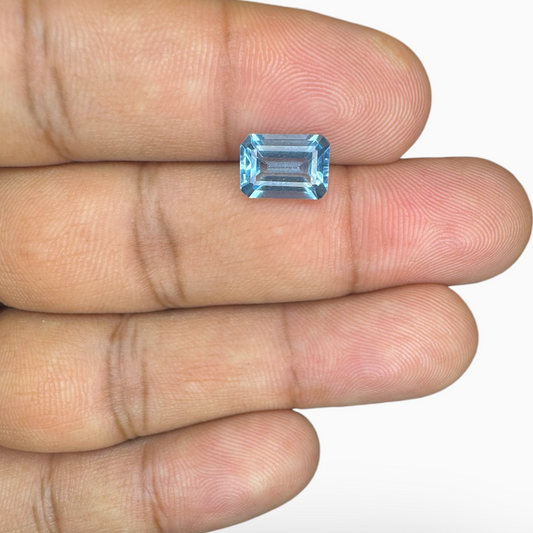 London Blue Topaz 2.55 Carat 10X6.5mm Emerald Cut Shape