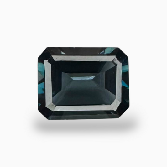 London Blue Topaz Dark Blue Color 3.41 Carats Emerald Cut Shape Size 10X8mm