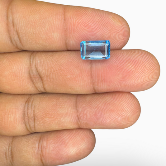 London Blue Topaz 3.64 Carat 10X6mm Emerald Cut Shape