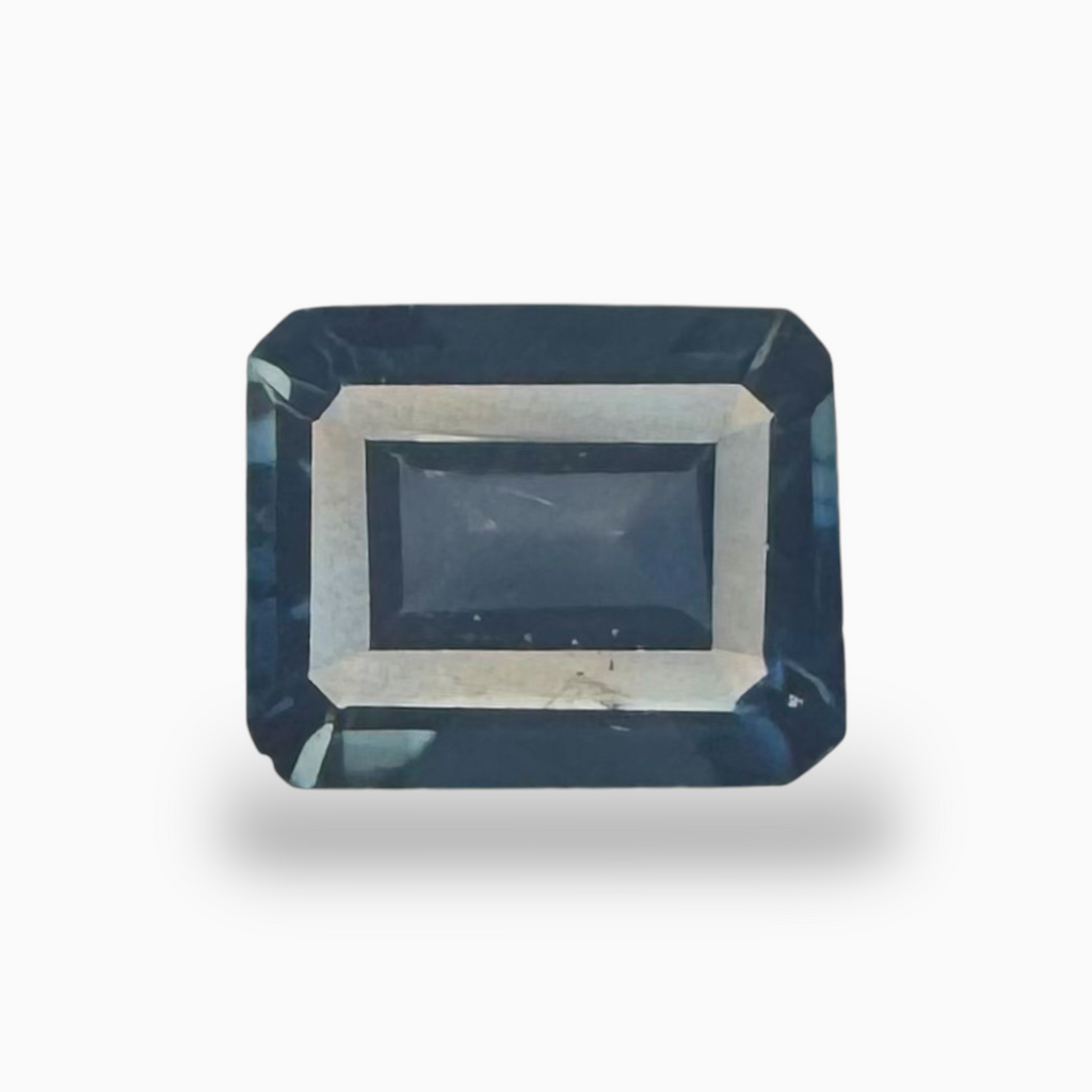 London Blue Topaz Dark Steel Blue Color 4.95 Carats Emerald Cut Shape Size 10.5X8.5mm