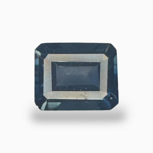 London Blue Topaz Dark Steel Blue Color 4.95 Carats Emerald Cut Shape Size 10.5X8.5mm