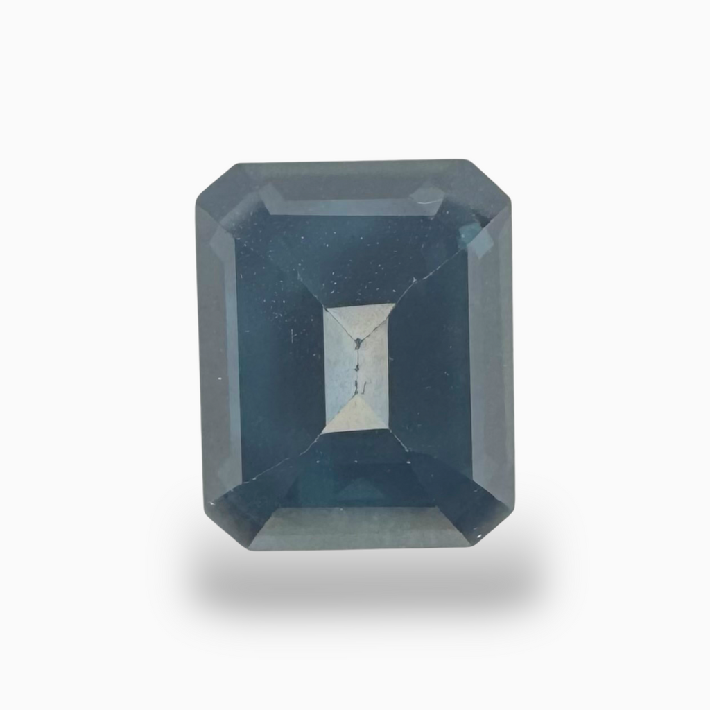 London Blue Topaz Dark Steel Blue Color 5.25 Carats Emerald Cut Shape Size 11X9mm