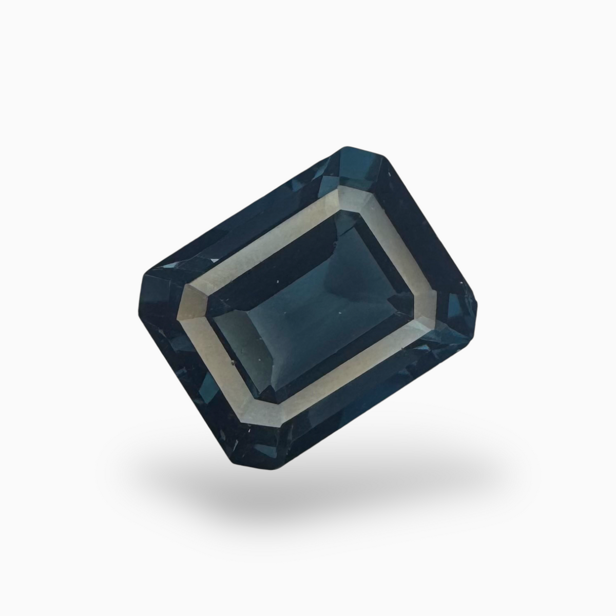London Blue Topaz Dark Steel Blue Color 6.15 Carats Emerald Cut Shape Size 11.5X10.5mm