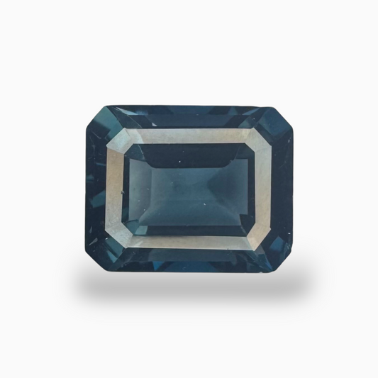 London Blue Topaz Dark Steel Blue Color 6.15 Carats Emerald Cut Shape Size 11.5X10.5mm