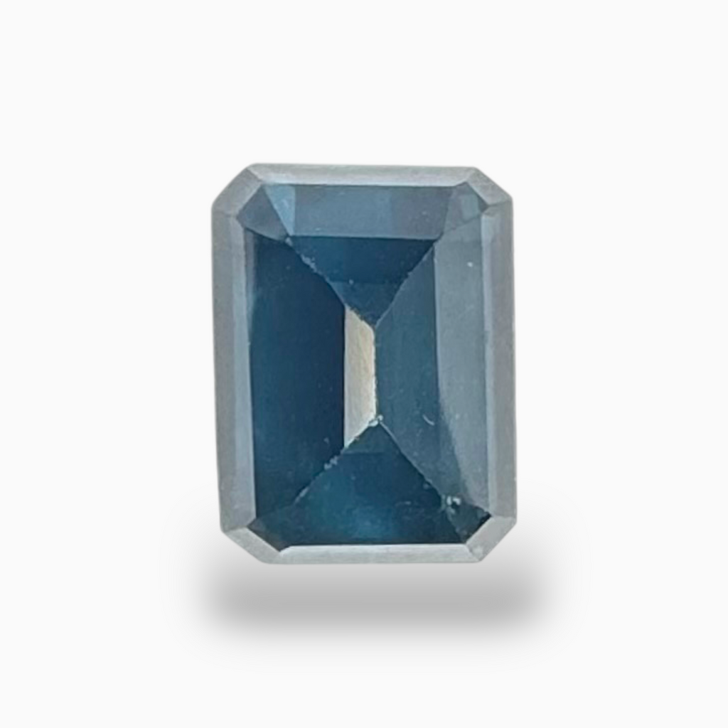 London Blue Topaz Dark Steel Blue Color 6.17 Carats Emerald Cut Shape Size 11X8.5mm