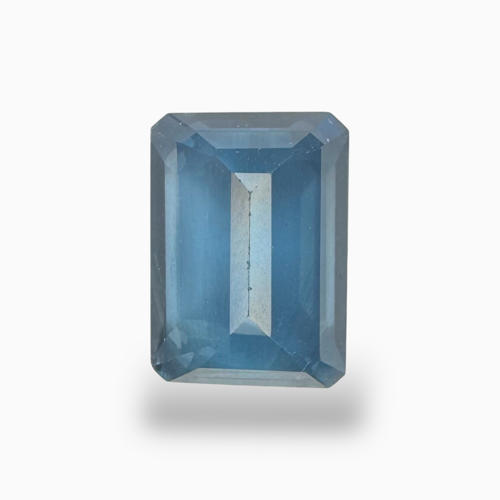 London Blue Topaz Dark Steel Blue Color 7.47 Carats Emerald Cut Shape Size 14X10mm