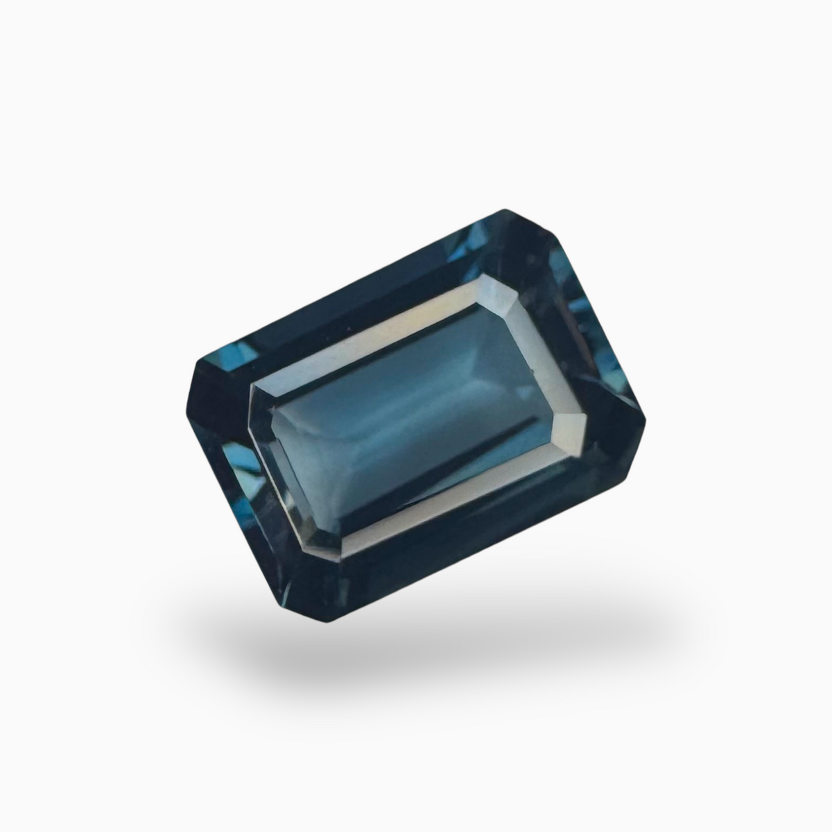 London Blue Topaz Emerald Cut 7.76 Carat 14x10mm
