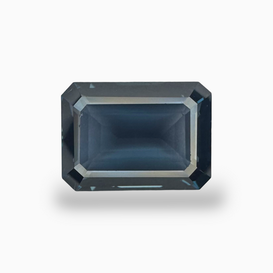 London Blue Topaz Dark Steel Blue Color 9.53 Carats Emerald Cut Shape Size 14X10mm