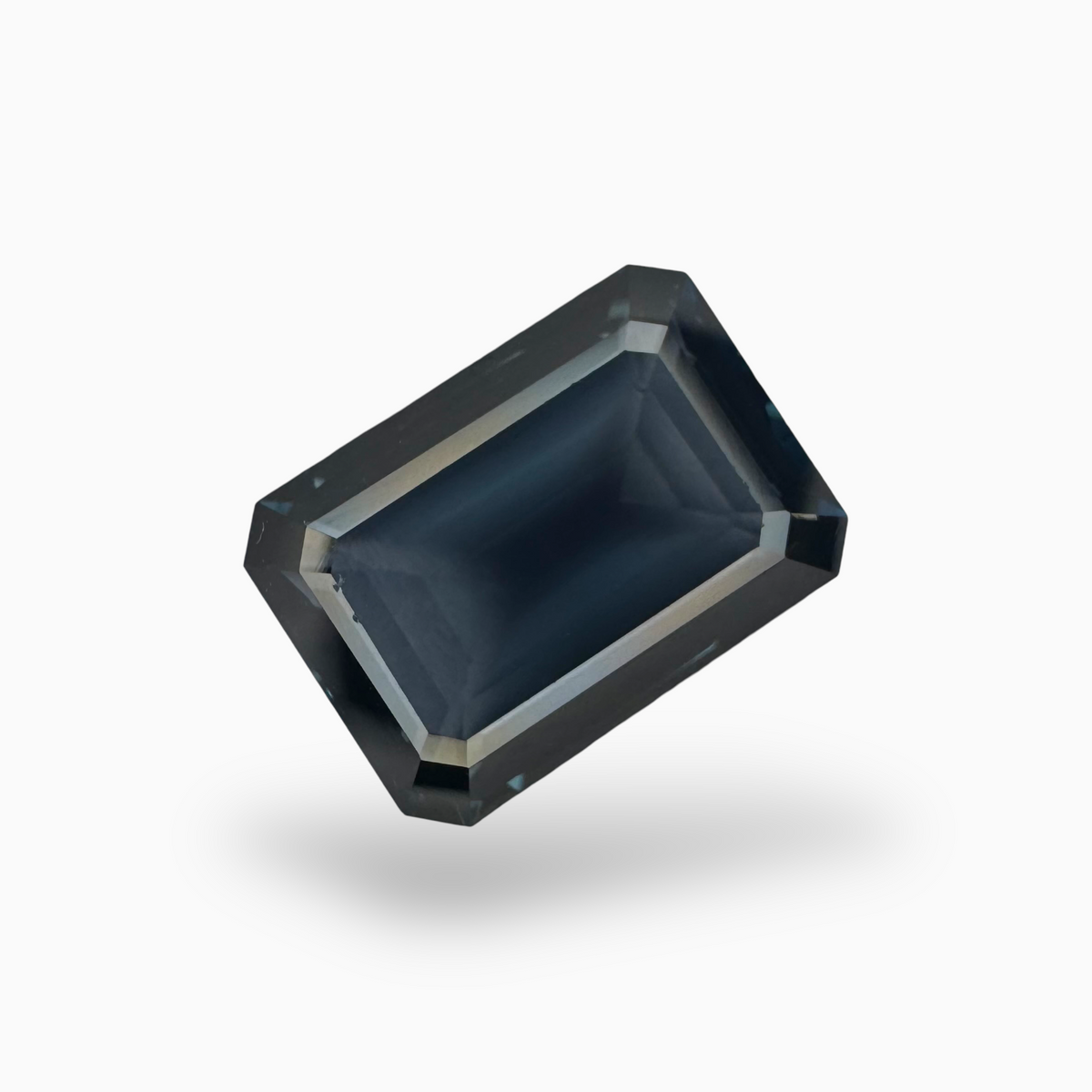 London Blue Topaz Dark Steel Blue Color 9.53 Carats Emerald Cut Shape Size 14X10mm