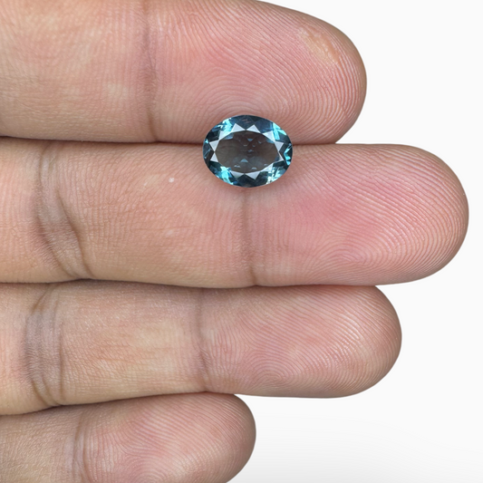 London Blue Topaz Dark Steel Blue Color 2.04 Carats Oval Shape Size 9X7mm