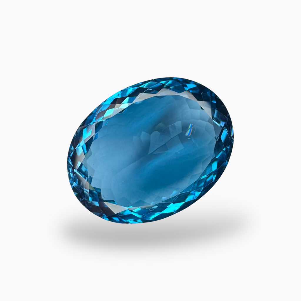 London Blue Topaz Dark Blue Color 30.12 Carats Oval Shape Size 22.5X17.5mm