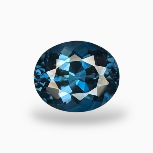 London Blue Topaz Dark Midnight Blue Color 6.32 Carats Oval Shape Size 12X10mm