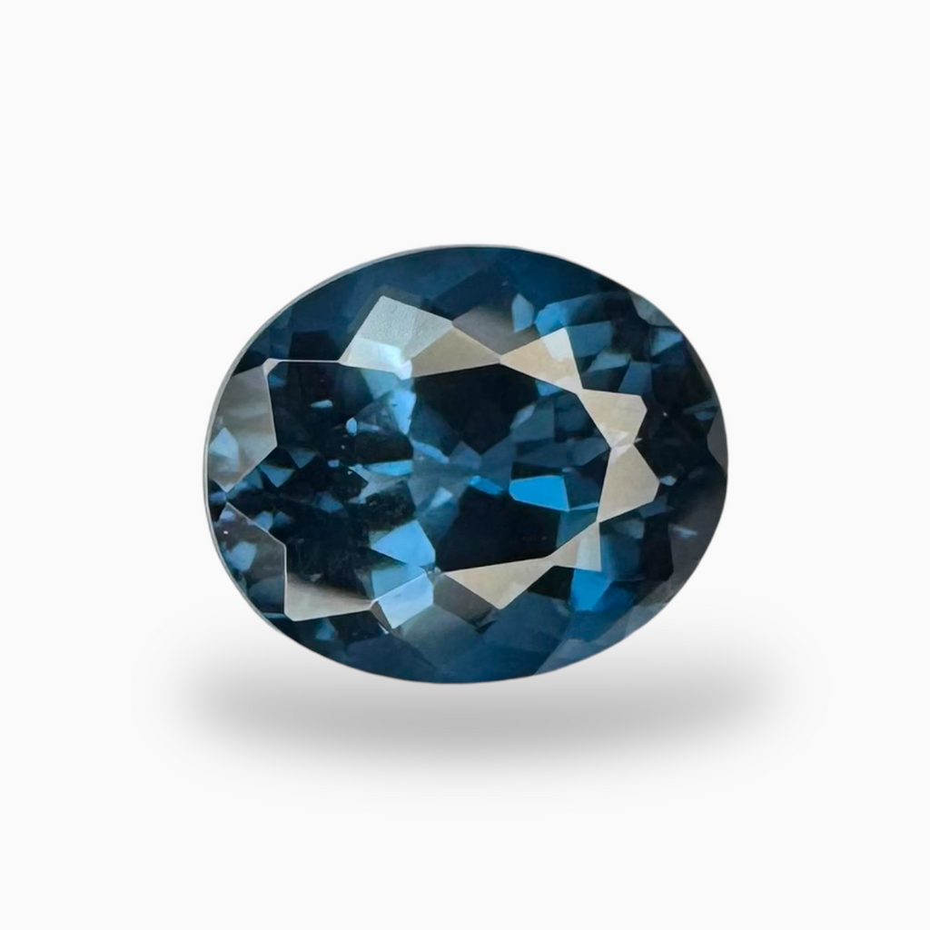 London Blue Topaz Dark Midnight Blue Color 6.32 Carats Oval Shape Size 12X10mm
