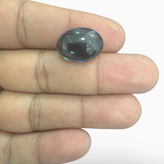 London Blue Topaz 16.28 Carat 15.5X12.5mm Oval Cabochon Shape