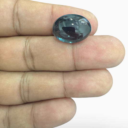 London Blue Topaz 17.02 Carat 17.5X13mm Oval Cabochon Shape