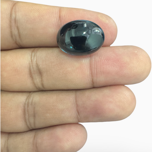 London Blue Topaz 17.30 Carat 17.7X13mm Oval Cabochon Shape