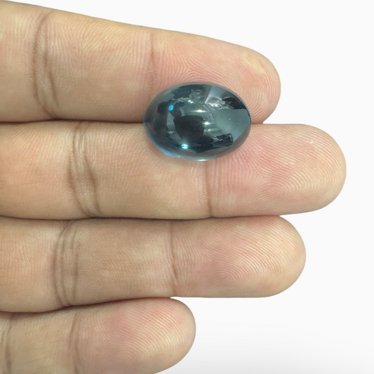 London Blue Topaz 18.91 Carat 17X12mm Oval Cabochon Shape