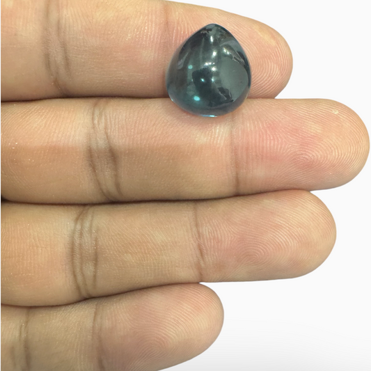 London Blue Topaz 15.4 Carat 14.5X14mm Pear Cabochon Shape