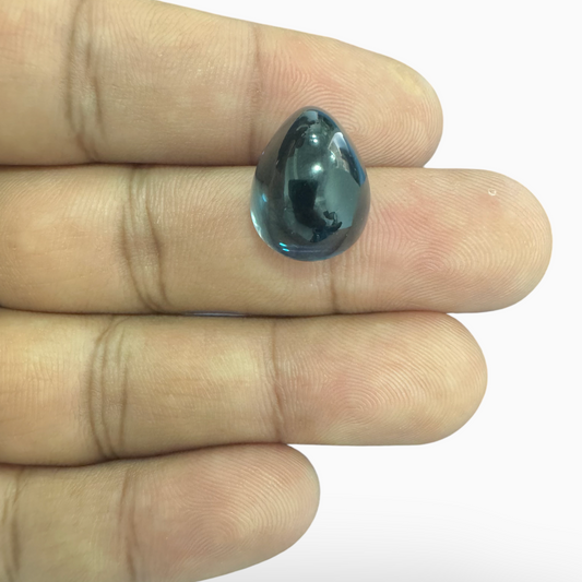 London Blue Topaz 17.90 Carat 16X12mm Pear Cabochon Shape