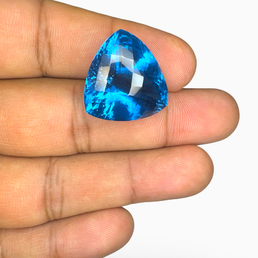 London Blue Topaz 33.9 Carats 20X20mm Trilliant Shape