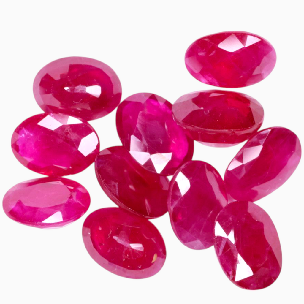 Loose Pink Rubies Gemstone In Oval Shape  7x5mm Size
