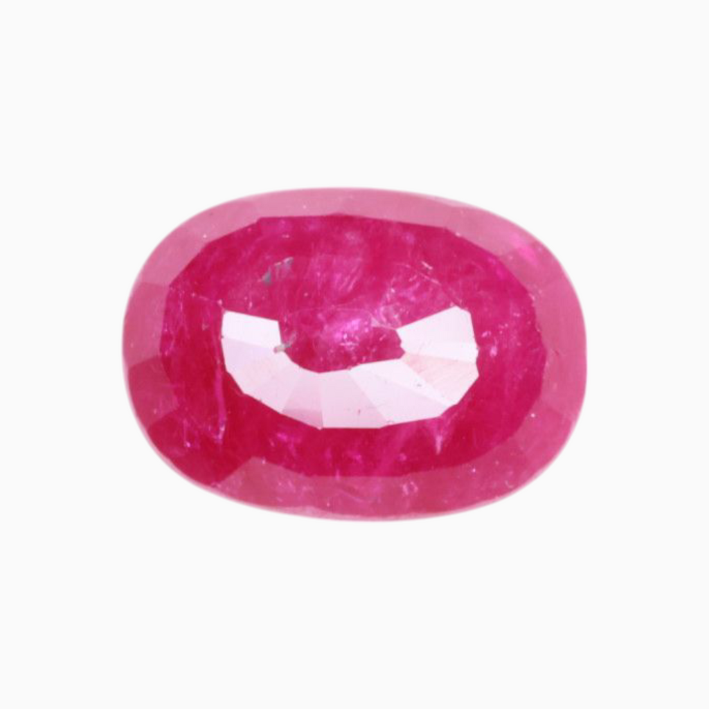Loose Pink Ruby Gemstone In Oval Shape 2.89 Carats 10.4x7.5mm Size