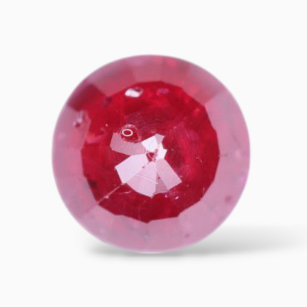 Loose Ruby Stone 0.42 Carats Round Shape 4.5mm