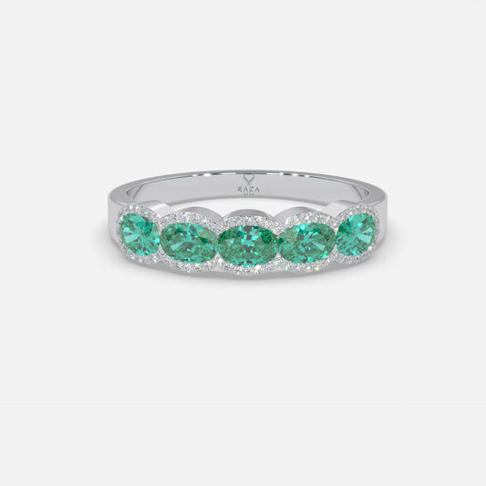 Lubna Emerald Ring 18k White Gold