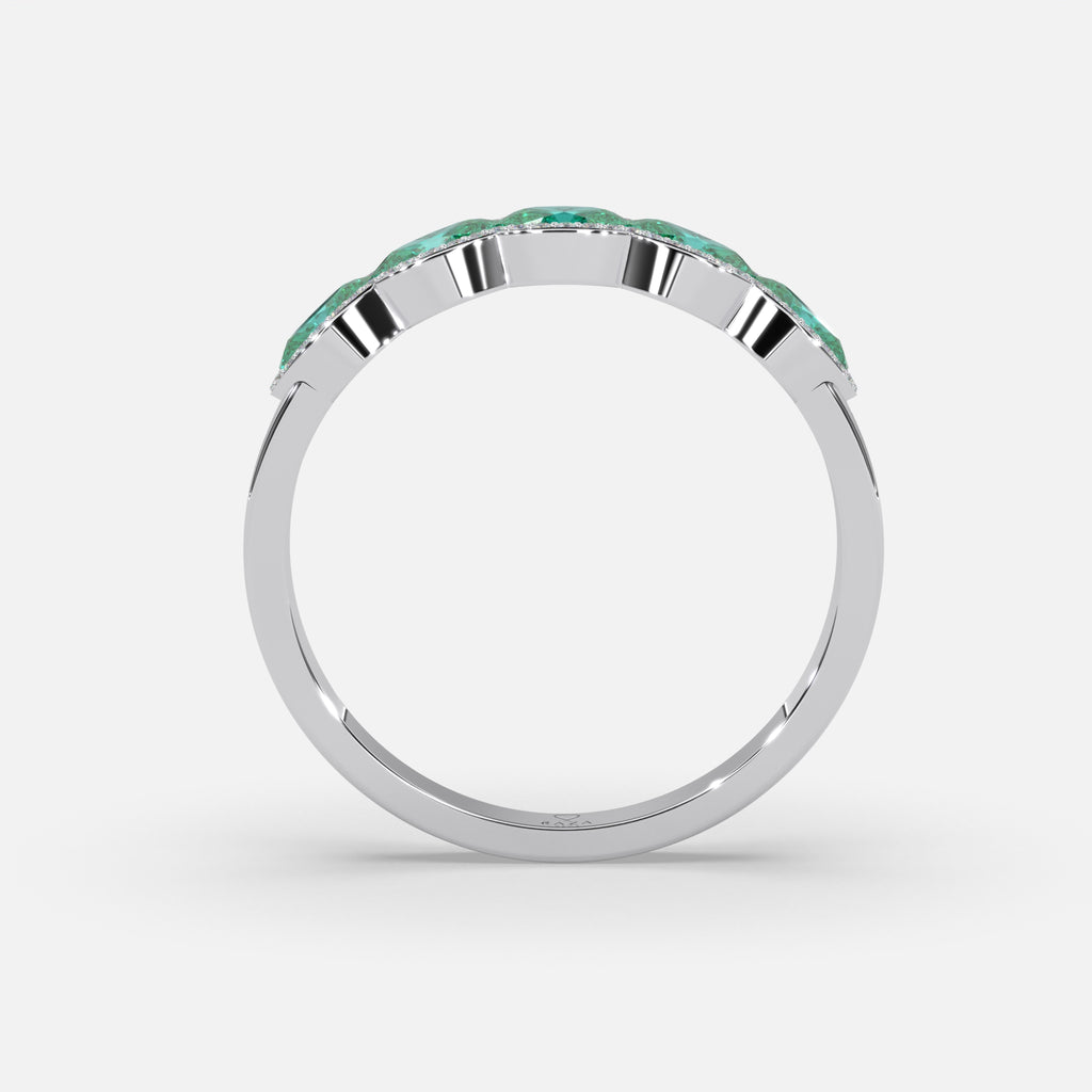 Lubna Emerald Ring 18k White Gold