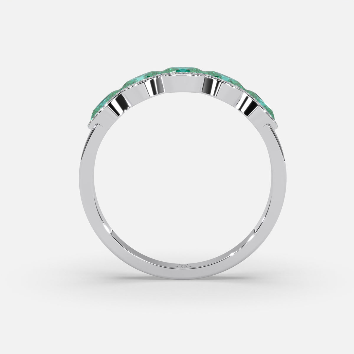 Lubna Emerald Ring 18k White Gold