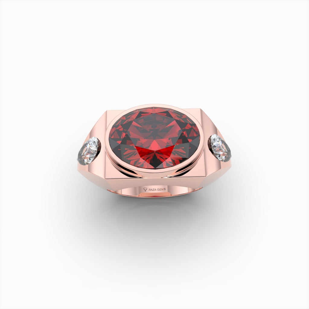 Men Rings with Stones in Ruby Ring and Diamond - Evelyn