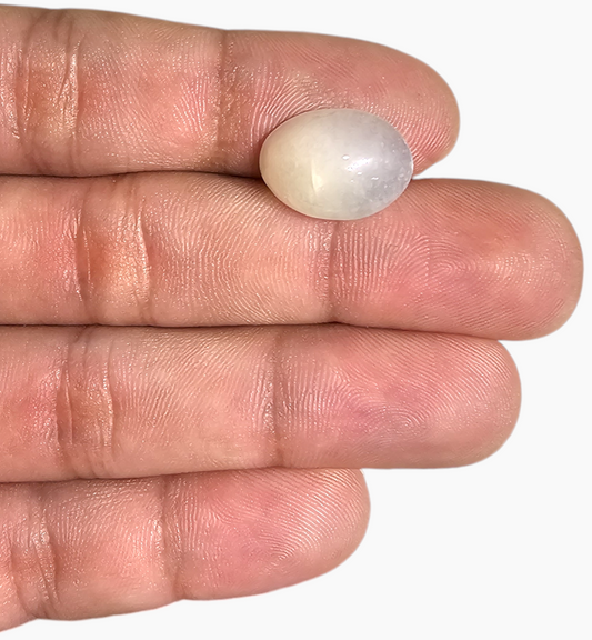 Natural Milky Moonstone Gemstone 10.04 Carats Oval Cabochon Shape 16.5x12mm