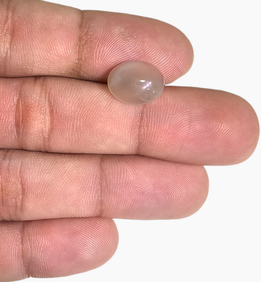 Natural Peach Moonstone Gemstone 3.98 Carats Oval Cabochon Shape 12.6x10.1mm